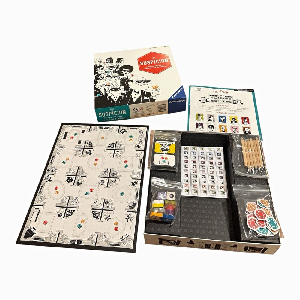 Ravensburger Suspicion Mystery Deduction Board Game, Complete, Ages 10+, 2+